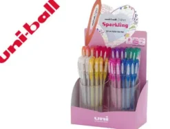 BOLIGRAFO UNI BALL UM-120 SIGNO 0,7 MM TINTA GEL EXPOSITOR DE 48 COLORES CON PURPURINA