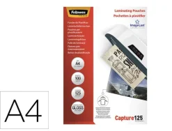BOLSA DE PLASTIFICAR FELLOWES BRILLO DIN A4 125 MICRAS PACK 100 UNIDADES