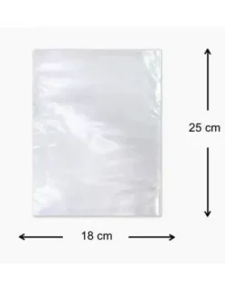 BOLSA PLASTICO TRANSPARENTE 18X25CM PAQUETE 1KG.