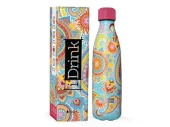 BOTELLA TERMICA PAISLEY 500ML ACERO INOXIDABLE ID0429 MANDALA DE COLORES