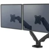 BRAZO PARA MONITOR FELLOWES SERIE EPPA AJUSTABLE ALTURA 2 PANTALLAS NORMATIVA VESA HASTA 10 KG NEGRO