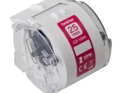 BROTHER CZ1004 ROLLO DE ETIQUETAS ORIGINALES DE TAMAÑO PERSONALIZADO - ANCHO 25MM X 5 METROS - ZERO INK