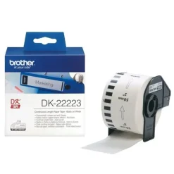 BROTHER DK22223 - ETIQUETAS ORIGINALES DE TAMAÑO PERSONALIZADO - ANCHO 50MM X 30,48 METROS - TEXTO NEGRO SOBRE FONDO BLANCO