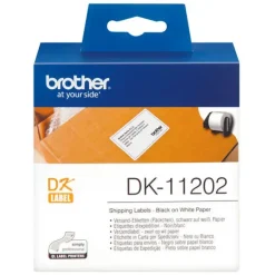 BROTHER DK11202 - ETIQUETAS ORIGINALES PRECORTADAS PARA ENVIOS - 62X100 MM - 300 UNIDADES - TEXTO NEGRO SOBRE FONDO BLANCO