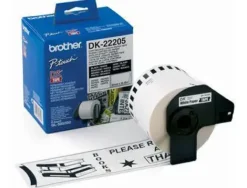BROTHER DK22205 - ETIQUETAS ORIGINALES DE TAMAÑO PERSONALIZADO - ANCHO 62MM X 30,48 METROS - TEXTO NEGRO SOBRE FONDO BLANCO