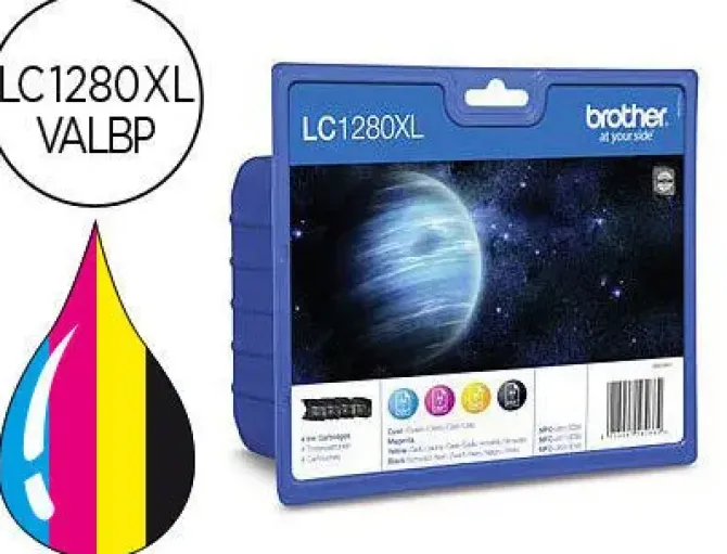 BROTHER LC1280XL PACK DE 4 CARTUCHOS DE TINTA ORIGINALES - LC1280XLVALBP
