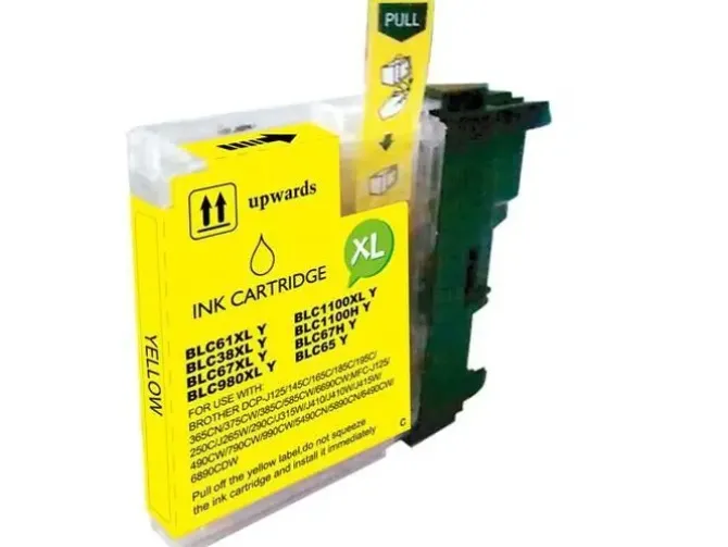BROTHER LC980XL/LC1100XL/LC985XL AMARILLO CARTUCHO DE TINTA GENERICO - REEMPLAZA LC980Y/LC1100Y/LC985Y