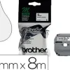 BROTHER MK221BZ CINTA NO LAMINADA ORIGINAL DE ETIQUETAS - TEXTO NEGRO SOBRE FONDO BLANCO - ANCHO 9MM X 8 METROS