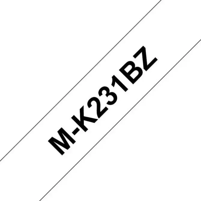 BROTHER MK231BZ CINTA NO LAMINADA GENERICA DE ETIQUETAS - TEXTO NEGRO SOBRE FONDO BLANCO - ANCHO 12MM X 4 METROS