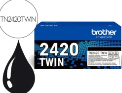 BROTHER TN2420 NEGRO PACK DE 2 CARTUCHOS DE TONER ORIGINALES - TN2420TWIN