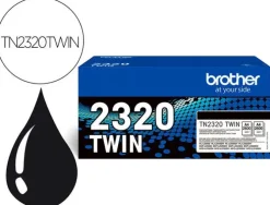 BROTHER TN2320 NEGRO PACK DE 2 CARTUCHOS DE TONER ORIGINALES - TN2320TWIN