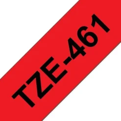 BROTHER TZE461 CINTA LAMINADA GENERICA DE ETIQUETAS - TEXTO NEGRO SOBRE FONDO ROJO - ANCHO 36MM X 8 METROS