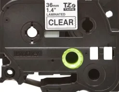 BROTHER TZE161 CINTA LAMINADA ORIGINAL DE ETIQUETAS - TEXTO NEGRO SOBRE FONDO TRANSPARENTE - ANCHO 36MM X 8 METROS