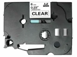 BROTHER TZE111 CINTA LAMINADA GENERICA DE ETIQUETAS - TEXTO NEGRO SOBRE FONDO TRANSPARENTE - ANCHO 6MM X 8 METROS