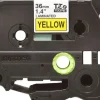 BROTHER TZE661 CINTA LAMINADA ORIGINAL DE ETIQUETAS - TEXTO NEGRO SOBRE FONDO AMARILLO - ANCHO 36MM X 8 METROS