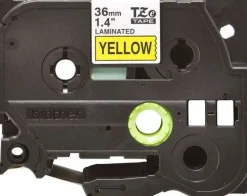 BROTHER TZE661 CINTA LAMINADA ORIGINAL DE ETIQUETAS - TEXTO NEGRO SOBRE FONDO AMARILLO - ANCHO 36MM X 8 METROS