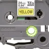 BROTHER TZE651 CINTA LAMINADA ORIGINAL DE ETIQUETAS - TEXTO NEGRO SOBRE FONDO AMARILLO - ANCHO 24MM X 8 METROS
