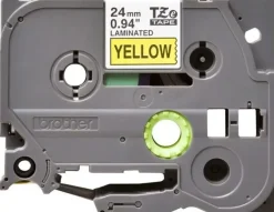 BROTHER TZE651 CINTA LAMINADA ORIGINAL DE ETIQUETAS - TEXTO NEGRO SOBRE FONDO AMARILLO - ANCHO 24MM X 8 METROS