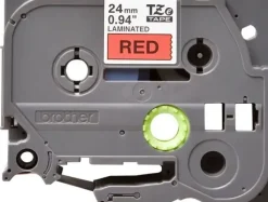 BROTHER TZE451 CINTA LAMINADA ORIGINAL DE ETIQUETAS - TEXTO NEGRO SOBRE FONDO ROJO - ANCHO 24MM X 8 METROS