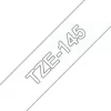 BROTHER TZE145 CINTA LAMINADA GENERICA DE ETIQUETAS - TEXTO BLANCO SOBRE FONDO TRANSPARENTE - ANCHO 18MM X 8 METROS