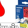 BROTHER TZE431 CINTA LAMINADA ORIGINAL DE ETIQUETAS - TEXTO NEGRO SOBRE FONDO ROJO - ANCHO 12MM X 8 METROS