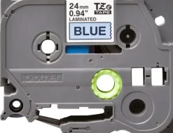 BROTHER TZE551 CINTA LAMINADA ORIGINAL DE ETIQUETAS - TEXTO NEGRO SOBRE FONDO AZUL - ANCHO 24MM X 8 METROS