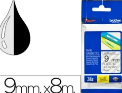 BROTHER TZE121 CINTA LAMINADA ORIGINAL DE ETIQUETAS - TEXTO NEGRO SOBRE FONDO TRANSPARENTE - ANCHO 9MM X 8 METROS