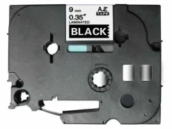 BROTHER TZE325 CINTA LAMINADA GENERICA DE ETIQUETAS - TEXTO BLANCO SOBRE FONDO NEGRO - ANCHO 9MM X 8 METROS