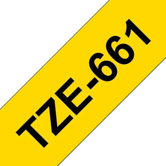 BROTHER TZE661 CINTA LAMINADA GENERICA DE ETIQUETAS - TEXTO NEGRO SOBRE FONDO AMARILLO - ANCHO 36MM X 8 METROS