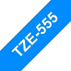 BROTHER TZE555 CINTA LAMINADA GENERICA DE ETIQUETAS - TEXTO BLANCO SOBRE FONDO AZUL - ANCHO 24MM X 8 METROS
