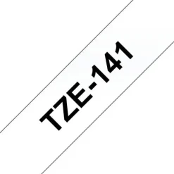 BROTHER TZE141 CINTA LAMINADA GENERICA DE ETIQUETAS - TEXTO NEGRO SOBRE FONDO TRANSPARENTE - ANCHO 18MM X 8 METROS
