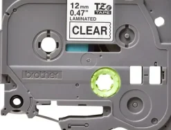 BROTHER TZE131 CINTA LAMINADA ORIGINAL DE ETIQUETAS - TEXTO NEGRO SOBRE FONDO TRANSPARENTE - ANCHO 12MM X 8 METROS