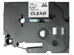 BROTHER TZE131 CINTA LAMINADA GENERICA DE ETIQUETAS - TEXTO NEGRO SOBRE FONDO TRANSPARENTE - ANCHO 12MM X 8 METROS