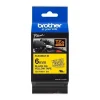 BROTHER TZEFX611 CINTA LAMINADA FLEXIBLE ORIGINAL DE ETIQUETAS - TEXTO NEGRO SOBRE FONDO AMARILLO - ANCHO 6MM X 8 METROS