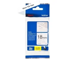 BROTHER TZESE4 CINTA LAMINADA DE SEGURIDAD ORIGINAL DE ETIQUETAS - TEXTO NEGRO SOBRE FONDO BLANCO - ANCHO 18MM X 8 METROS