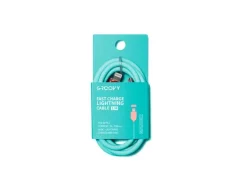 CABLE GROOVY TIPO C A APPLE LIGHTNING CARGA RAPIDA LONGITUD 1 MT COLOR AZUL MARINO