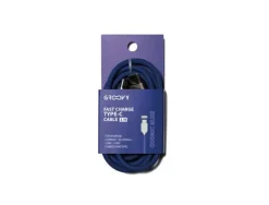 CABLE GROOVY USB 2.0 A USB C APPLE LIGHTNING LONGITUD 1 MT SILICONA COLOR AZUL COBALTO