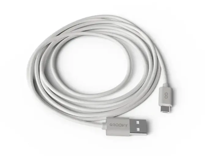 CABLE GROOVY USB-A A MICRO USB LONGITUD 2 MT COLOR BLANCO