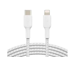 CABLE TRENZADO BELKIN CAA004BT1MWH USB-C A LIGHTNING BOOST CHARGE LARGO 1 M COLOR BLANCO