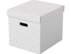 CAJA ALMACENAMIENTO ESSELTE CUBICA COLOR BLANCO 365X320X315 MM PACK DE 3 UNIDADES