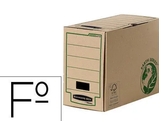 CAJA ARCHIVO DEFINITIVO FELLOWES FOLIO CARTON RECICLADO LOMO 150 MM