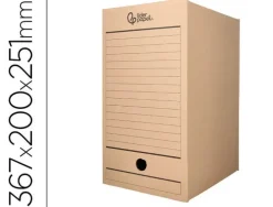 CAJA ARCHIVO DEFINITIVO LIDERPAPEL FOLIO DOBLE ANCHO CARTON 100% RECICLADO 400G/M2 LOMO 200 MM COLOR KRAFT