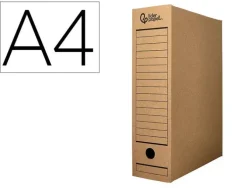 CAJA ARCHIVO DEFINITIVO LIDERPAPEL DIN A4 CARTON 100% RECICLADO 325G/M2 LOMO 82 MM COLOR KRAFT 325X250X82 MM