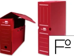 CAJA ARCHIVO DEFINITIVO PLASTICO LIDERPAPEL ROJO 360X260X100 MM