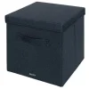 CAJA DE ALMACENAJE LEITZ TELA CON TAPA L DOS PIEZAS GRIS