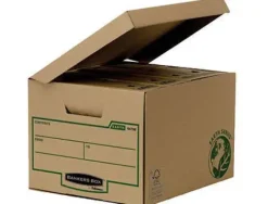 CAJON FELLOWES CARTON RECICLADO PARA ALMACENAMIENTO DE ARCHIVADORES CAPACIDAD 4 CAJAS DE ARCHIVO 80 MM