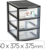 CAJONERA PLASTIFORTE EBRO 3 CAJONES COLOR NEGRO 260X375X375 MM