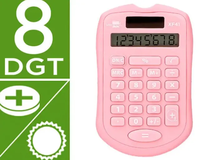 CALCULADORA LIDERPAPEL BOLSILLO XF41 8 DIGITOS SOLAR Y PILAS COLOR 1 94X59,5X10,5MM