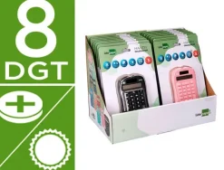 CALCULADORA LIDERPAPEL BOLSILLO XF44 8 DIGITOS SOLAR Y PILAS 94X59,5X10,5MM EXP. DE16 UNIDADES COLORES SURTIDOS