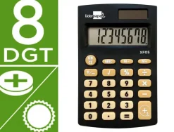 CALCULADORA LIDERPAPEL BOLSILLO XF05 8 DIGITOS SOLAR Y PILAS COLOR NEGRO 98X62X8 MM